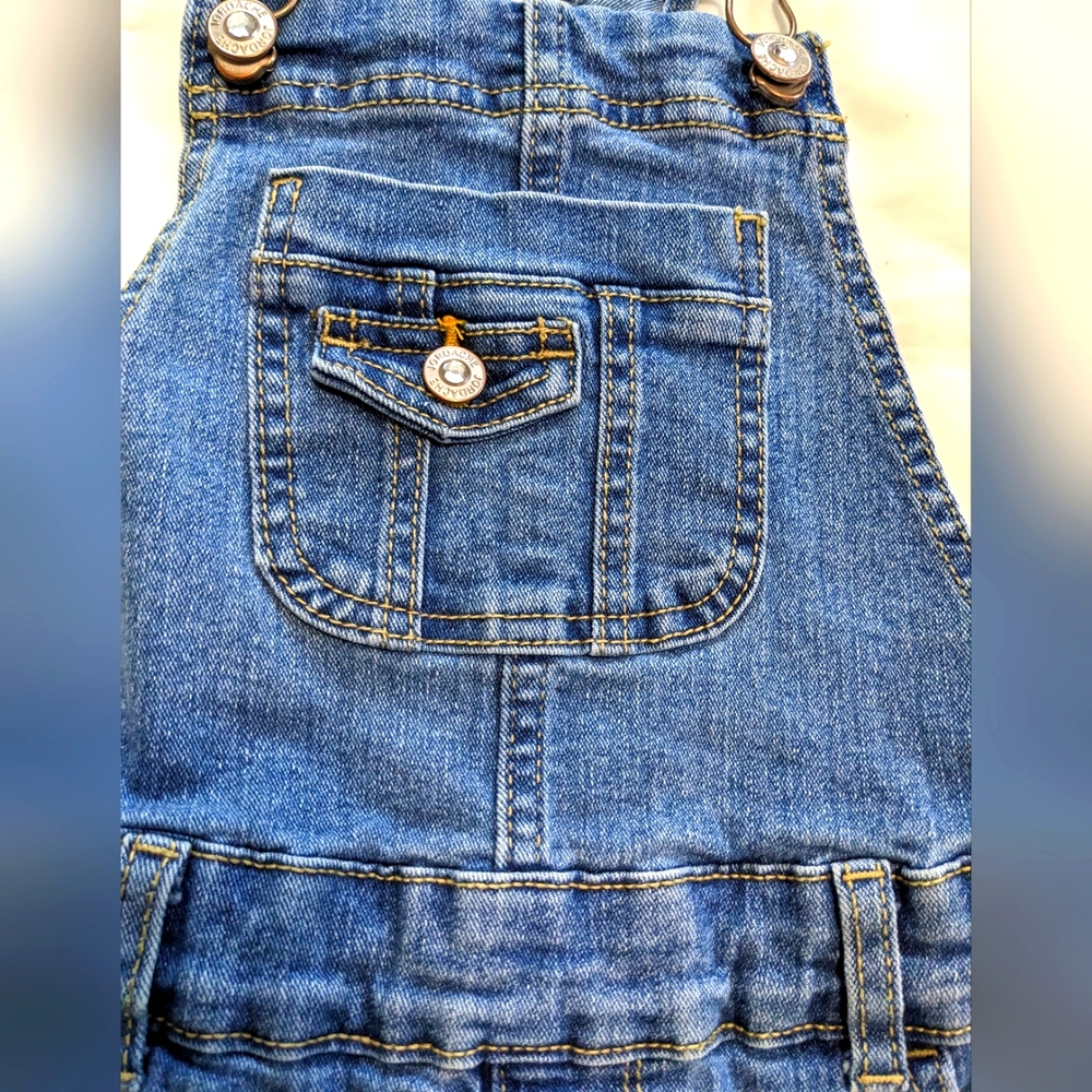 Jordache Girl's Denim Dip Dye Overall Shortalls - Picture 5 of 12